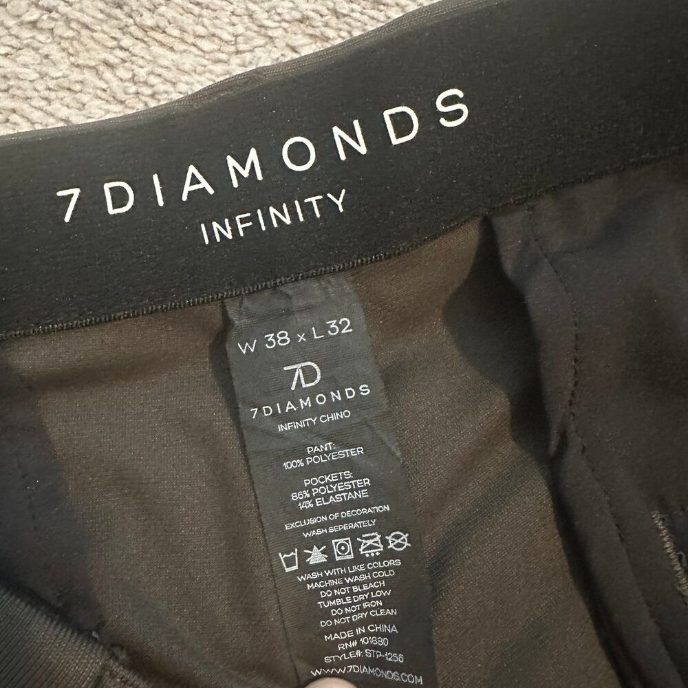 7 Diamonds Infinity Chino Pants Golf 38x32 Men’s performance athleisure work - Picture 5 of 12